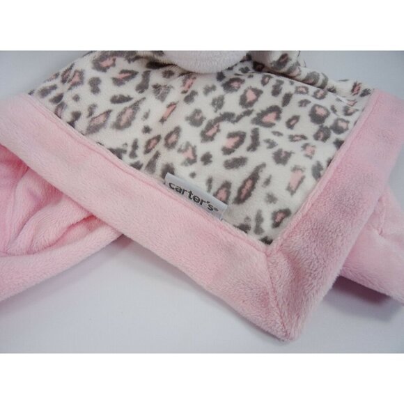 Carter's Lovey Baby Safety Blanket White Bear Plush Pink Leopard Print - Picture 2 of 4